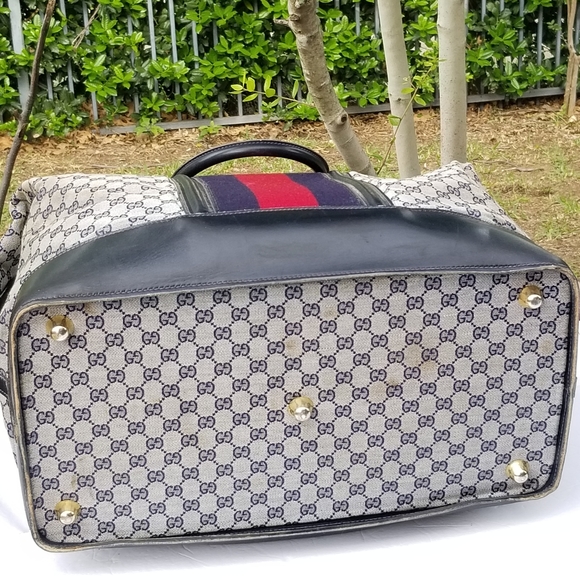 Extra pics for Rare Vintage Gucci web travel weekender Boston Train Case luggage - Picture 15 of 16